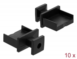 64009 Delock Zaštita od prašine za priključak USB Type-A ženski s držačem 10 kom. crni