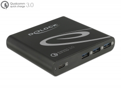 41431 Delock Chargeur USB, 1 x USB Type-C™ PD 85 W + 3 x USB Type-A Qualcomm Quick Charge 3.0
