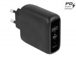 41455 Delock USB Charger USB Type-C™ PD 3.0 and USB Type-A with 20 W + 12 W