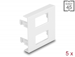 81389 Delock Easy 45 Module Plate 2 x Rectangular cut-out 12.5 x 21.5 mm, 45 x 45 mm 5 pieces white