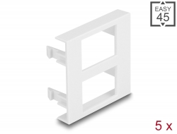 81390 Delock Easy 45 Module Plate 2 x Rectangular cut-out 17 x 24.3 mm, 45 x 45 mm 5 pieces white