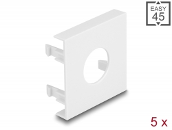 81393 Delock Easy 45 Module Plate Round cut-out Ø 19.2 mm, 45 x 45 mm 5 pieces white