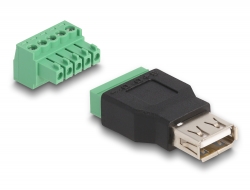 65973 Delock Adaptateur USB 2.0 Type-A femelle à bloc terminal, 2 parties