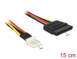 83918 Delock Power Cable SATA 15 pin receptacle > 4 pin floppy male 15 cm