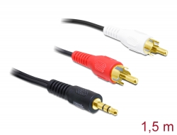 84000 Delock Kabel Audio 3,5 mm Klinkenstecker > 2 x Cinch Stecker 1,5 m