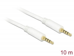84729 Delock Cable Stereo Jack 3.5 mm 4 pin male > male 10 m