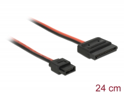 84857 Delock SATA-kabel för ström 15 stifts hona > Slim SATA-kabel för ström 6 stifts hona (5 V) 24 cm