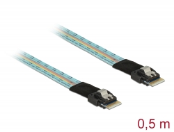 85080 Delock Cablu Slim SAS SFF-8654 4i > Slim SAS SFF-8654 4i, de 50 cm