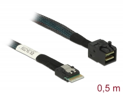 85081 Delock Cablu Slim SAS SFF-8654 4i > Mini SAS HD SFF-8643, de 50 cm