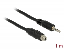 85116 Delock Cable Stereo Jack 3.5 mm female panel-mount > Stereo Jack 3.5 mm male 100 cm