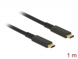 85207 Delock Kabel USB 10 Gbps USB Type-C™ męski na męski PD 3.0 60 W E-Marker 1 m koncentryczny