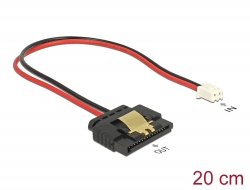 85336 Delock Cable Power 2 pin female > 1 x SATA 15 pin receptacle (5 V) metal clip 20 cm