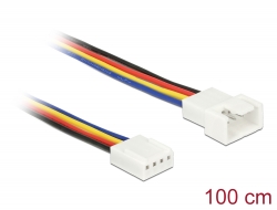 85364 Delock Cablu prelungitor Conexiune ventilator PWM, 4 Pin, 100 cm