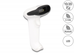 90587 Delock Barcode Scanner 1D and 2D for 2.4 GHz, Bluetooth or USB - white