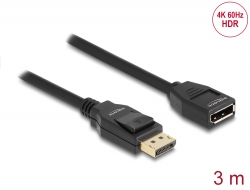 80003 Delock DisplayPort 1.2 extension cable 4K 60 Hz 3 m