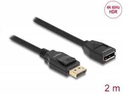 80002 Delock Cablu prelungitor DisplayPort 1.2 4K 60 Hz 2 m