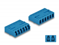 87926 Delock Accoppiatore per fibra ottica HD LC Hexaplex femmina per LC Hexaplex femmina blu