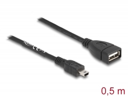 82905 Delock USB 2.0 Kabel Typ-A Buchse zu Mini USB Stecker 0,5 m