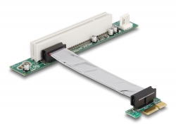 41856 Delock Riser Karte PCI Express x1 > 1 x PCI mit flexiblem Kabel 9 cm links gerichtet