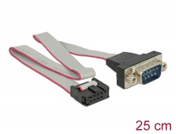 89900 Delock Cabezal de pin de cable serial RS-232 hembra a diseño de DB9 macho 1:1