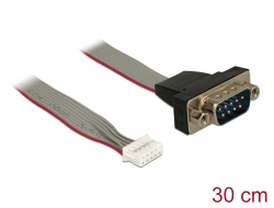 89632 Delock Kabel seriell Pfostenbuchse > 1 x DB9 Stecker 2 mm Pinabstand Belegung: gedreht