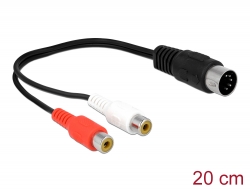 85835 Delock Cablu DIN de diodă de cablu 5 pini la 2 x RCA, mamă, 20 cm