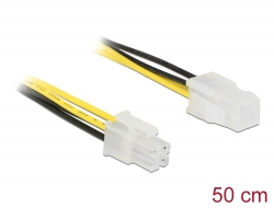 85458 Delock Cablu prelungitor cu conector tată P4 cu 4 pini > conector mamă P4 cu 4 pini, de 50 cm