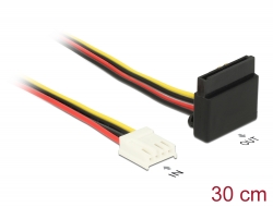 85510 Delock Cable de alimentación para disquete de 4 contactos hembra > SATA hembra de 15 contactos de metal y 30 cm