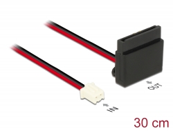 85512 Delock Kabel Power 2 Pin Buchse > 1 x SATA 15 Pin Buchse (5 V) Metallclip 30 cm 