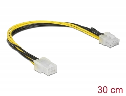 85535 Delock PCI Express napájecí kabel 6 pin samice > 8 pin samec 30 cm