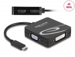 63129 Delock USB Type-C™ adapter for a VGA, DVI, HDMI or DisplayPort monitor