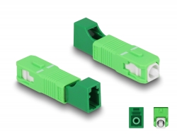 87940 Delock Acoplador híbrido de fibra óptica SC Simplex macho a LC Simplex hembra verde