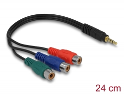 62499 Delock Cable 3 x RCA female > Stereo plug 3.5 mm 4 pin 