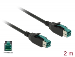 85493 Delock PoweredUSB kábel apa 12 V > PoweredUSB apa 12 V 2 m, POS nyomtatókhoz és csatlakozókhoz
