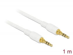 85548 Delock Stereo Jack Cable 3.5 mm 3 pin male > male 1  m white
