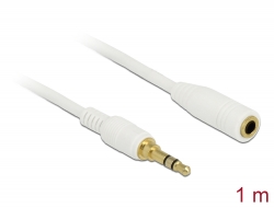 85577 Delock Stereo Jack Extension Cable 3.5 mm 3 pin male to female 1 m white