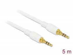 85643 Delock Stereo Jack Cable 3.5 mm 3 pin male > male 5 m white