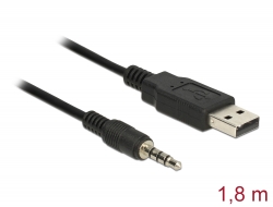 83778 Delock Omvandlare USB 2.0 Typ-A hane till Seriell TTL 3,5 mm 4-poligt stereojack 1,8 m (5 V)