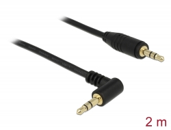 83756 Delock Stereo Jack Cable 3.5 mm 3 pin male > male angled 2 m black
