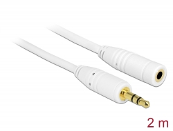 83767 Delock Stereo Jack Extension Cable 3.5 mm 3 pin male > female 2 m white
