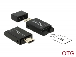 91738 Delock Czytnik kart Micro USB OTG, USB 2.0 Micro-B, męskie