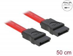 84208 Delock SATA 3 Gb/s kabel 50 cm röd