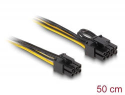 83004 Delock Câble d’alimentation PCI Express 6 broches mâles à PCI Express 6+2 broches mâles, 50 cm