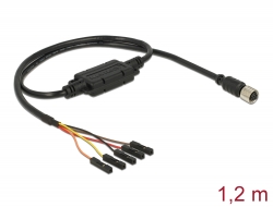 62891 Navilock Connection Cable M8 female serial waterproof > 5 pin pin header, pitch 2.54 mm TTL (5 V) 1.2 m