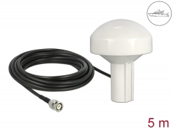 12578 Navilock GNSS GALILEO GPS QZSS Marine Antenna 1575 MHz BNC male 28 dBi directional with connection cable RG-58 U 5 m outdoor white