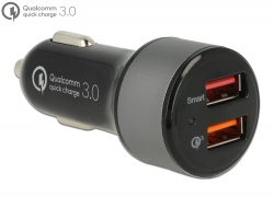 62739 Navilock Car charger 2 x USB Type-A with Qualcomm® Quick Charge™ 3.0
