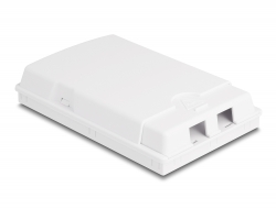 87894 Delock Optical Fiber Connection Box for wall mounting for 2 x SC Simplex or LC Duplex white 