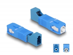 87941 Delock Optical Fiber Hybrid Coupler SC Simplex male to LC Simplex female blue