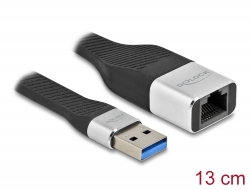 86937 Delock Cablu cu bandă plată FPC USB Tip-A la LAN de Gigabit 10/100/1000 Mbps 13 cm