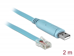 64185 Delock Adaptateur USB 2.0 Type-A mâle > 1 x Serial RS-232 RJ45 mâle 2,0 m bleu